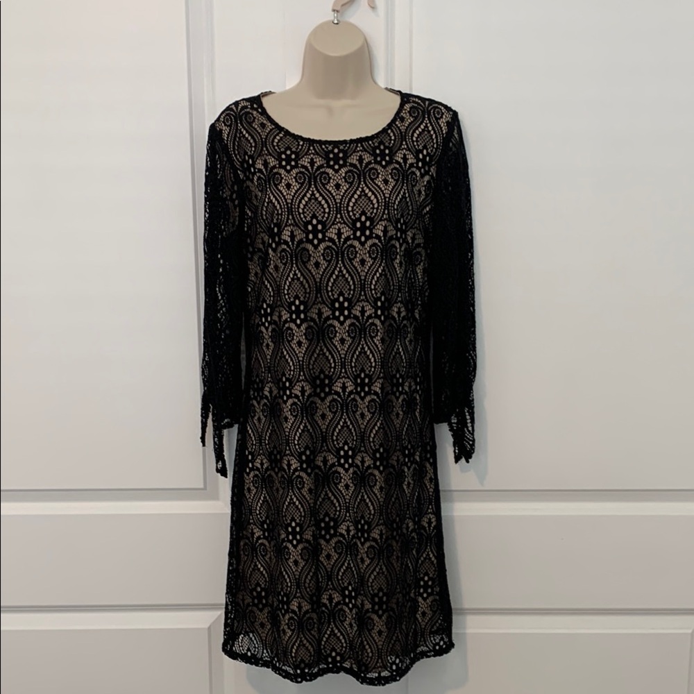 Black Sheath Dress with Long Bishop Sleeves NWOT